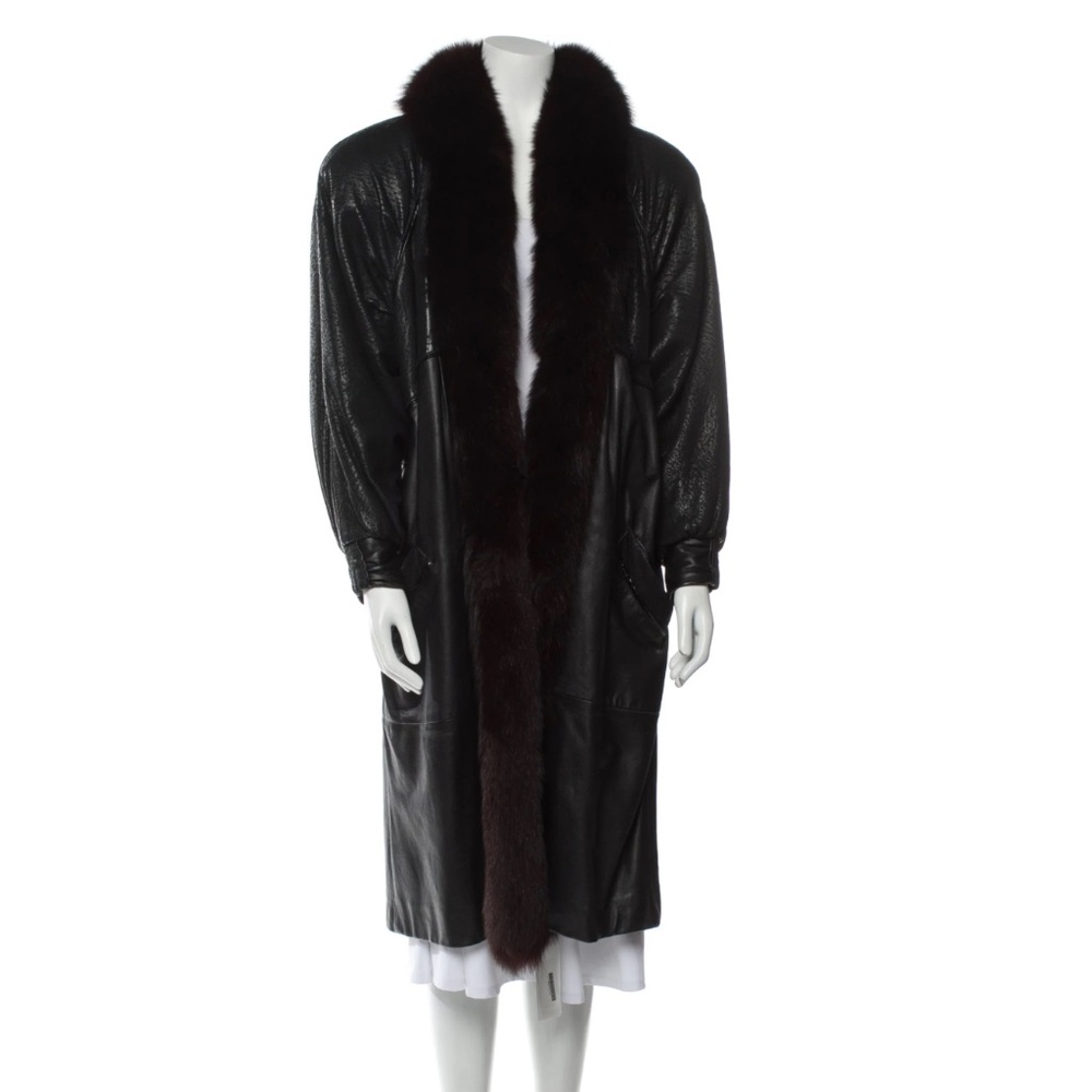 Marvin Richards real leather and faux fur coat